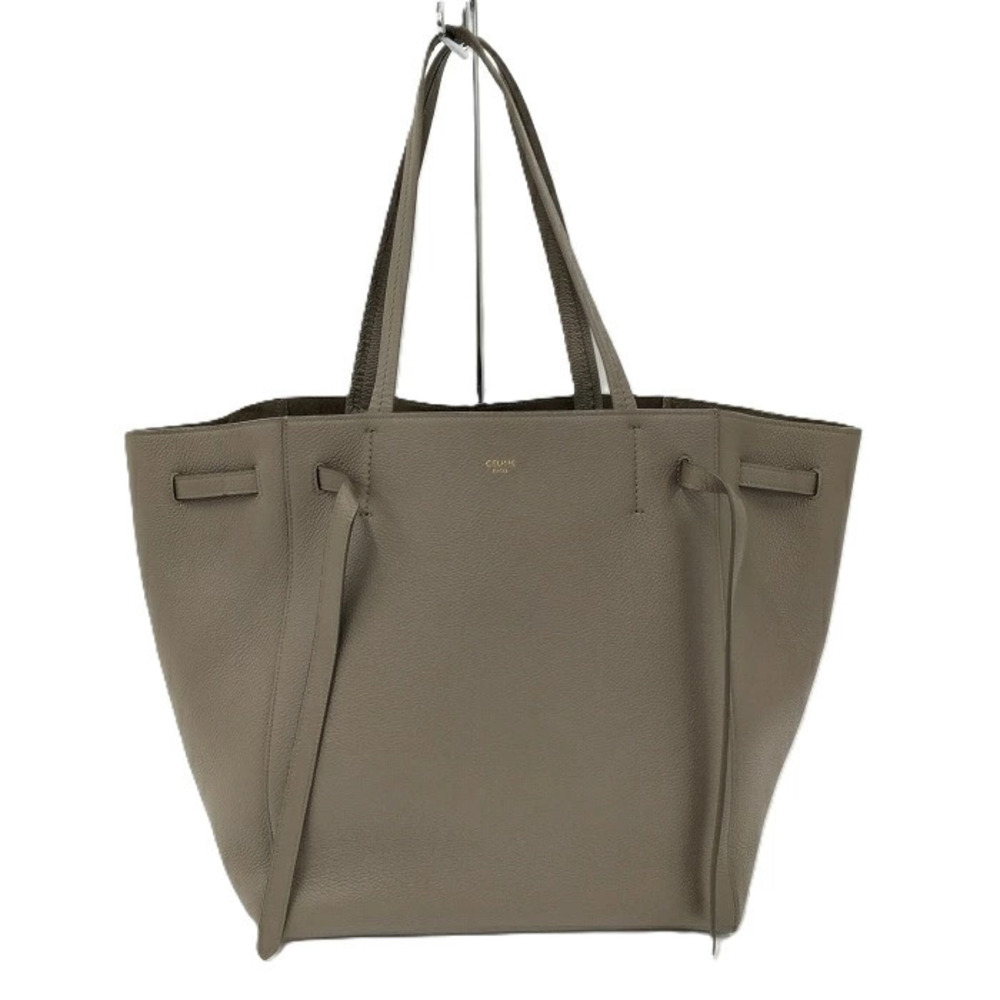 Celine Cabas Phantom Leather Tote Bag Greige Gray